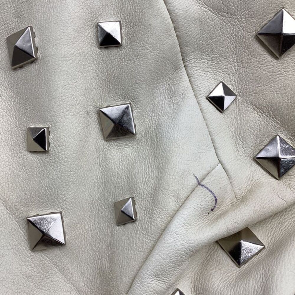 Diane Von Furstenberg Studded Jacket in White Leather - Picture 6 of 12